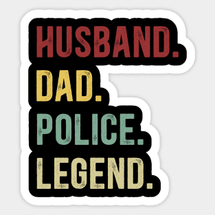 Police Funny Vintage Retro Shirt Husband Dad Police Legend Sticker